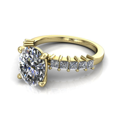 Maya Oval Shape Classic Engagement Ring in 14K Yellow Gold