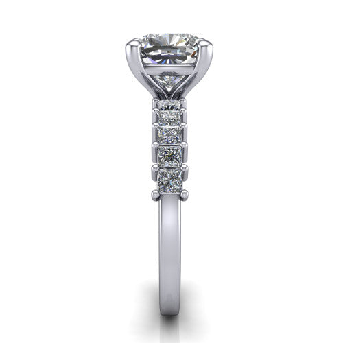 Maya Cushion Shape Classic Engagement Ring in Platinum