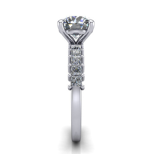 Maya Round Shape Classic Engagement Ring in Platinum