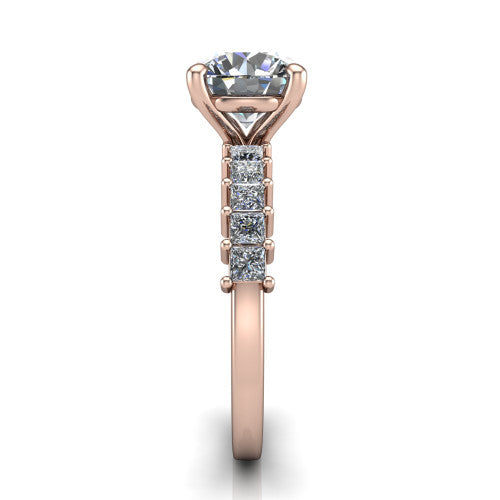 Maya Round Shape Classic Engagement Ring in 18K Rose Gold