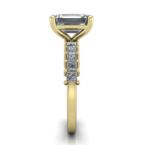 Maya Emerald Shape Classic Engagement Ring in 14K Yellow Gold