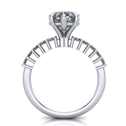 Maya Heart Shape Classic Engagement Ring in 14K White Gold