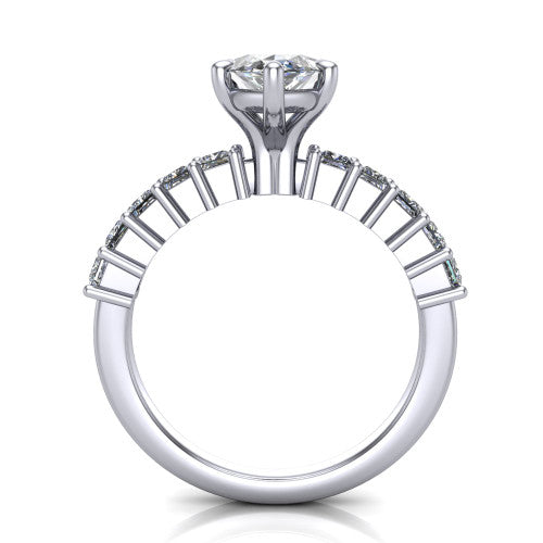 Maya Marquise Shape Classic Engagement Ring in 14K White Gold