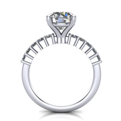 Maya Round Shape Classic Engagement Ring in Platinum