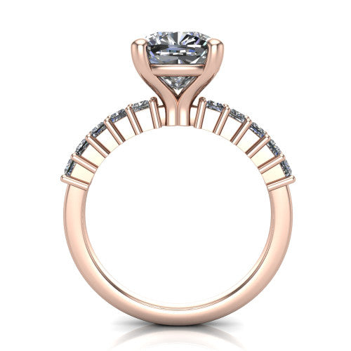 Maya Cushion Shape Classic Engagement Ring in 14K Rose Gold