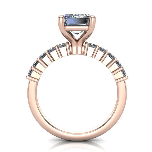 Maya Emerald Shape Classic Engagement Ring in 14K Rose Gold