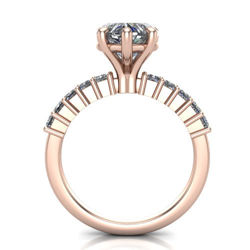 Maya Heart Shape Classic Engagement Ring in 14K Rose Gold