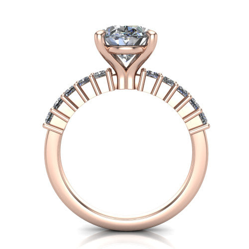 Maya Oval Shape Classic Engagement Ring in 18K Rose Gold