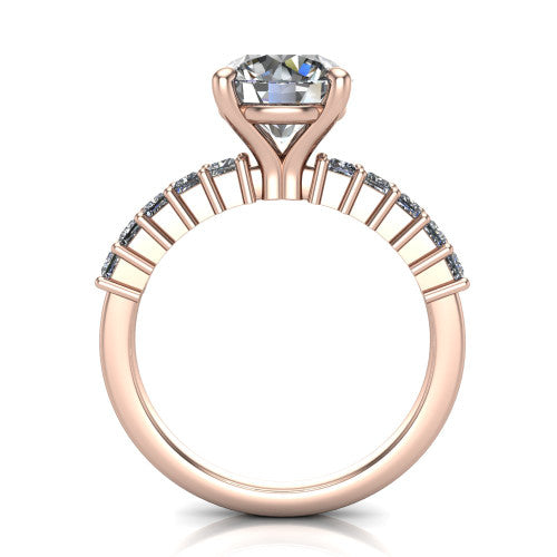 Maya Round Shape Classic Engagement Ring in 18K Rose Gold