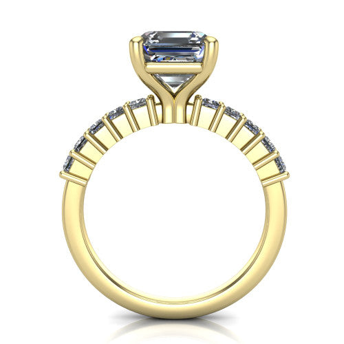 Maya Square Emerald Shape Classic Engagement Ring in 14K Yellow Gold