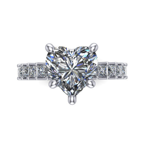 Maya Heart Shape Classic Engagement Ring in Platinum