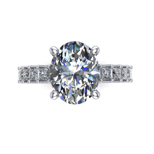 Maya Oval Shape Classic Engagement Ring in 14K White Gold