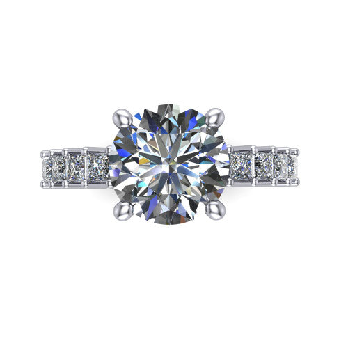Maya Round Shape Classic Engagement Ring in Platinum