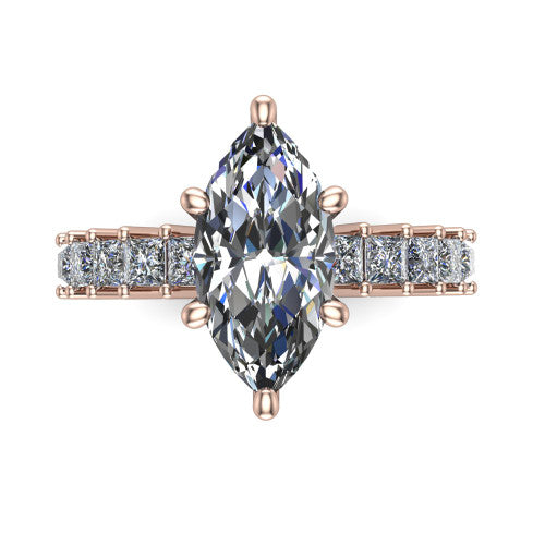 Maya Marquise Shape Classic Engagement Ring in 14K Rose Gold