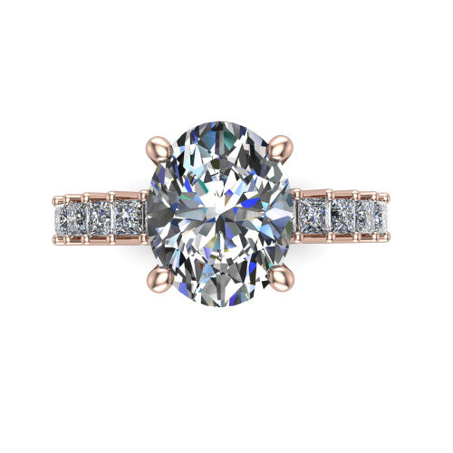 Maya Oval Shape Classic Engagement Ring in 18K Rose Gold