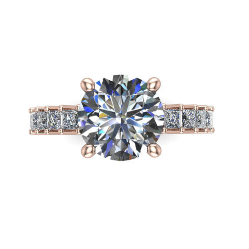 Maya Round Shape Classic Engagement Ring in 14K Rose Gold