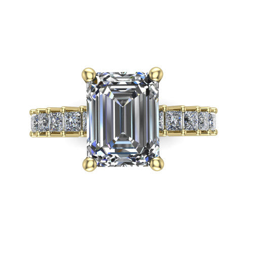 Maya Emerald Shape Classic Engagement Ring in 14K Yellow Gold