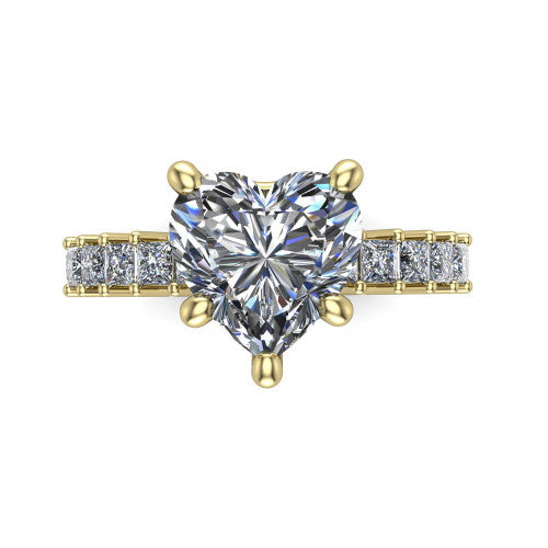 Maya Heart Shape Classic Engagement Ring in 14K Yellow Gold