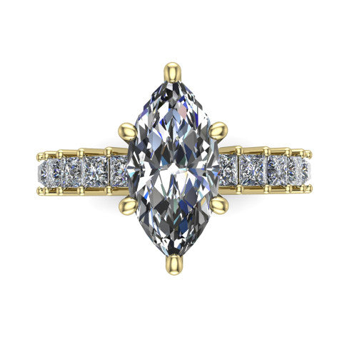 Maya Marquise Shape Classic Engagement Ring in 14K Yellow Gold