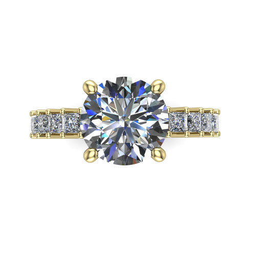 Maya Round Shape Classic Engagement Ring in 18K Yellow Gold