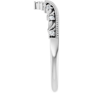 Nature - Danielle - 14K White Gold .08 CTW Natural Diamond Contour Band
