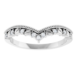 Nature - Danielle - Platinum .08 CTW Lab-Grown Diamond Contour Band