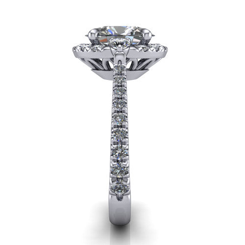 Amaya Oval Shape Halo Engagement Ring in Platinum