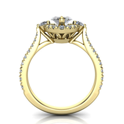 Amaya Marquise Shape Halo Engagement Ring in 14K Yellow Gold