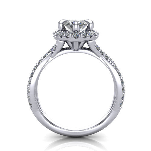 Bella Marquise Shape Halo Engagement Ring in Platinum