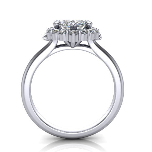Ayla Marquise Shape Halo Engagement Ring in Platinum