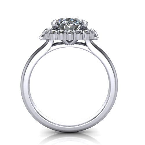 Ayla Oval Shape Halo Engagement Ring in Platinum