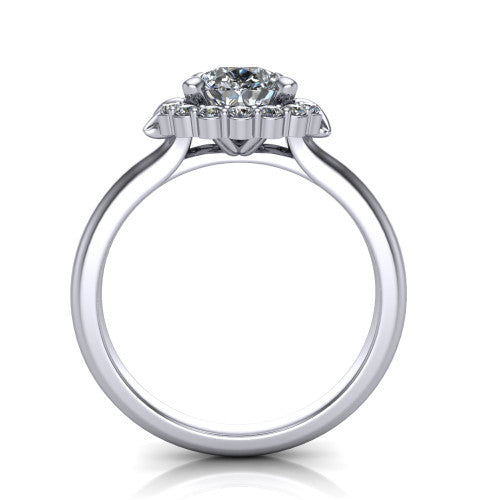 Ayla Pear Shape Halo Engagement Ring in Platinum