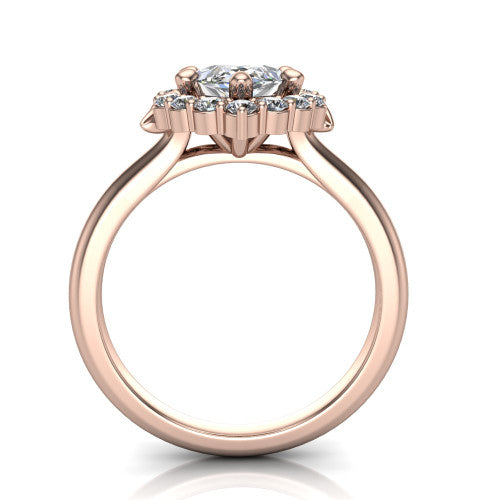 Ayla Marquise Shape Halo Engagement Ring in 14K Rose Gold