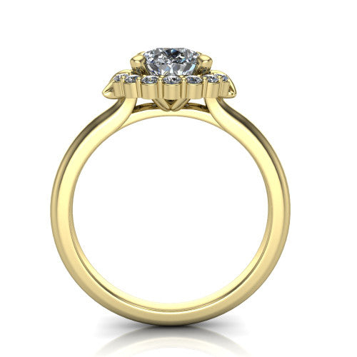 Ayla Pear Shape Halo Engagement Ring in 18K Yellow Gold