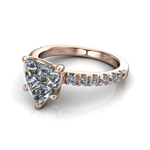Ariana Heart Shape Classic Engagement Ring in 18K Rose Gold