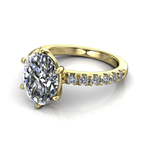 Ariana Oval Shape Classic Engagement Ring in 18K Yellow Gold