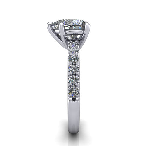 Ariana Heart Shape Classic Engagement Ring in 18K White Gold