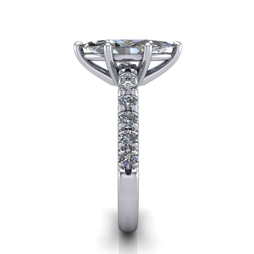 Ariana Marquise Shape Classic Engagement Ring in 18K White Gold