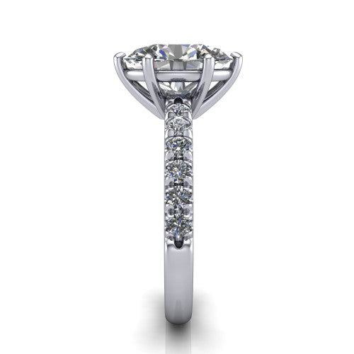 Ariana Oval Shape Classic Engagement Ring in 14K White Gold