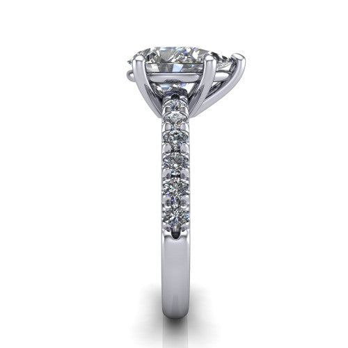 Ariana Pear Shape Classic Engagement Ring in Platinum