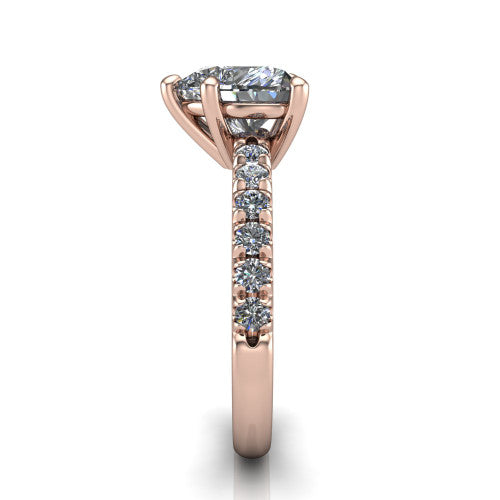 Ariana Heart Shape Classic Engagement Ring in 18K Rose Gold