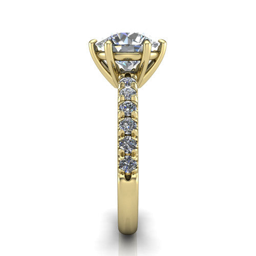 Ariana Round Shape Classic Engagement Ring in 18K Yellow Gold