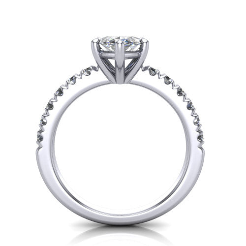 Ariana Marquise Shape Classic Engagement Ring in 18K White Gold