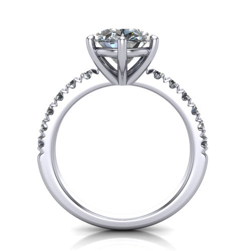 Ariana Oval Shape Classic Engagement Ring in 14K White Gold