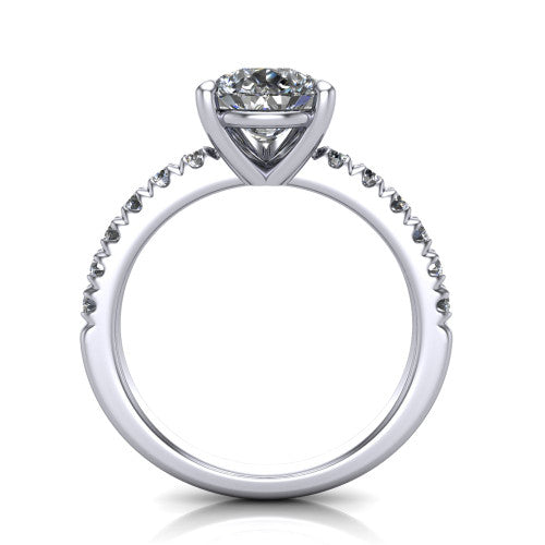 Ariana Pear Shape Classic Engagement Ring in 18K White Gold