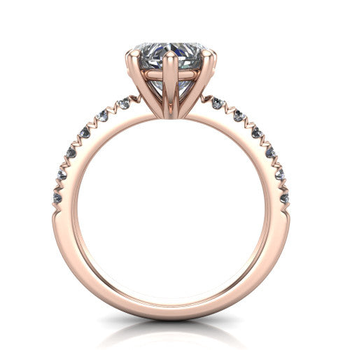 Ariana Heart Shape Classic Engagement Ring in 14K Rose Gold