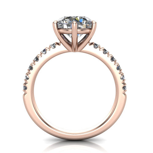 Ariana Round Shape Classic Engagement Ring in 14K Rose Gold