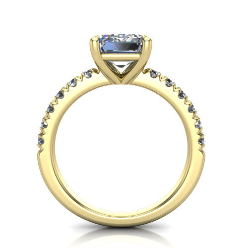 Ariana Emerald Shape Classic Engagement Ring in 18K Yellow Gold