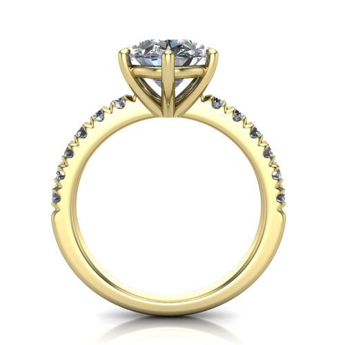 Ariana Oval Shape Classic Engagement Ring in 18K Yellow Gold