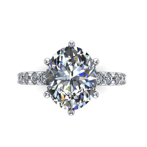 Ariana Oval Shape Classic Engagement Ring in Platinum